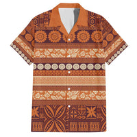 Fiji Marau na Kerisimasi Family Matching Short Sleeve Bodycon Dress and Hawaiian Shirt Gold Tapa Masi Inspired Christmas - Polynesian Pride