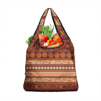 Fiji Marau na Kerisimasi Grocery Bag Gold Tapa Masi Inspired Christmas LT9 1-pack One Size Gold - Polynesian Pride