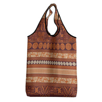 Fiji Marau na Kerisimasi Grocery Bag Gold Tapa Masi Inspired Christmas LT9 - Polynesian Pride