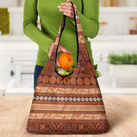 Fiji Marau na Kerisimasi Grocery Bag Gold Tapa Masi Inspired Christmas LT9 - Polynesian Pride