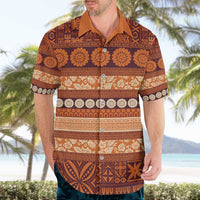 Fiji Marau na Kerisimasi Hawaiian Shirt Gold Tapa Masi Inspired Christmas - Polynesian Pride