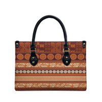 Fiji Marau na Kerisimasi Leather Bag Gold Tapa Masi Inspired Christmas - Polynesian Pride