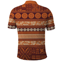 Fiji Marau na Kerisimasi Polo Shirt Gold Tapa Masi Inspired Christmas - Polynesian Pride