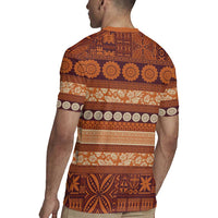 Fiji Marau na Kerisimasi Rugby Jersey Gold Tapa Masi Inspired Christmas - Polynesian Pride
