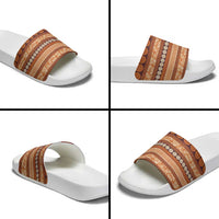 Fiji Marau na Kerisimasi Slide Sandals Gold Tapa Masi Inspired Christmas - Polynesian Pride