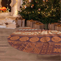 Fiji Marau na Kerisimasi Tree Skirt Gold Tapa Masi Inspired Christmas - Polynesian Pride
