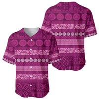 Fiji Marau na Kerisimasi Baseball Jersey Pink Tapa Masi Inspired Christmas - Polynesian Pride