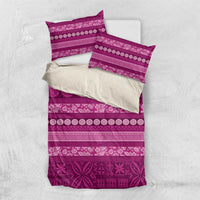 Fiji Marau na Kerisimasi Bedding Set Pink Tapa Masi Inspired Christmas - Polynesian Pride