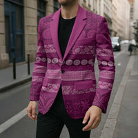 Fiji Marau na Kerisimasi Blazer Pink Tapa Masi Inspired Christmas - Polynesian Pride