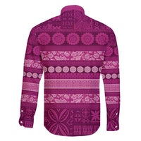 Fiji Marau na Kerisimasi Family Matching Tank Maxi Dress and Hawaiian Shirt Pink Tapa Masi Inspired Christmas - Polynesian Pride