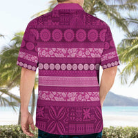 Fiji Marau na Kerisimasi Hawaiian Shirt Pink Tapa Masi Inspired Christmas - Polynesian Pride