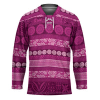 Fiji Marau na Kerisimasi Hockey Jersey Pink Tapa Masi Inspired Christmas LT9 Unisex Pink - Polynesian Pride
