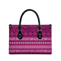 Fiji Marau na Kerisimasi Leather Bag Pink Tapa Masi Inspired Christmas - Polynesian Pride