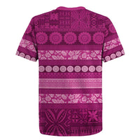 Fiji Marau na Kerisimasi Rugby Jersey Pink Tapa Masi Inspired Christmas LT9 - Polynesian Pride