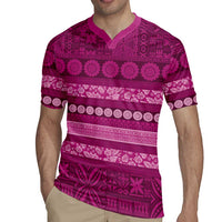 Fiji Marau na Kerisimasi Rugby Jersey Pink Tapa Masi Inspired Christmas - Polynesian Pride