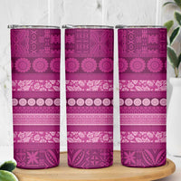 Fiji Marau na Kerisimasi Skinny Tumbler Pink Tapa Masi Inspired Christmas - Polynesian Pride