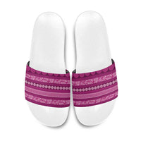 Fiji Marau na Kerisimasi Slide Sandals Pink Tapa Masi Inspired Christmas - Polynesian Pride
