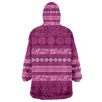 Fiji Marau na Kerisimasi Wearable Blanket Hoodie Pink Tapa Masi Inspired Christmas - Polynesian Pride