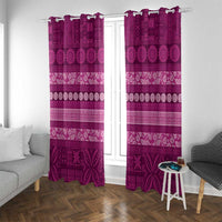 Fiji Marau na Kerisimasi Window Curtain Pink Tapa Masi Inspired Christmas - Polynesian Pride