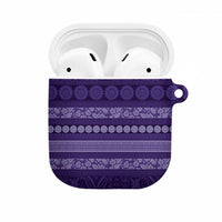 Fiji Marau na Kerisimasi AirPods Case Purple Tapa Masi Inspired Christmas - Polynesian Pride