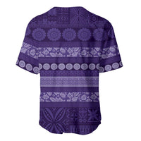 Fiji Marau na Kerisimasi Baseball Jersey Purple Tapa Masi Inspired Christmas - Polynesian Pride
