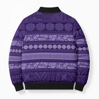 Fiji Marau na Kerisimasi Bomber Puffer Jacket Purple Tapa Masi Inspired Christmas - Polynesian Pride