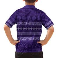 Fiji Marau na Kerisimasi Family Matching Puletasi and Hawaiian Shirt Purple Tapa Masi Inspired Christmas LT9 - Polynesian Pride
