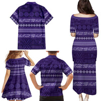 Fiji Marau na Kerisimasi Family Matching Puletasi and Hawaiian Shirt Purple Tapa Masi Inspired Christmas LT9 - Polynesian Pride