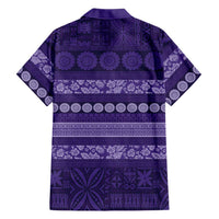 Fiji Marau na Kerisimasi Family Matching Puletasi and Hawaiian Shirt Purple Tapa Masi Inspired Christmas LT9 - Polynesian Pride