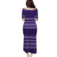 Fiji Marau na Kerisimasi Family Matching Puletasi and Hawaiian Shirt Purple Tapa Masi Inspired Christmas LT9 - Polynesian Pride