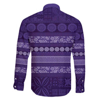 Fiji Marau na Kerisimasi Family Matching Short Sleeve Bodycon Dress and Hawaiian Shirt Purple Tapa Masi Inspired Christmas - Polynesian Pride