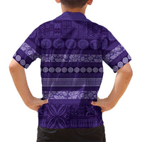 Fiji Marau na Kerisimasi Family Matching Summer Maxi Dress and Hawaiian Shirt Purple Tapa Masi Inspired Christmas - Polynesian Pride