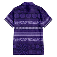 Fiji Marau na Kerisimasi Hawaiian Shirt Purple Tapa Masi Inspired Christmas LT9 - Polynesian Pride