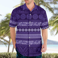 Fiji Marau na Kerisimasi Hawaiian Shirt Purple Tapa Masi Inspired Christmas LT9 - Polynesian Pride