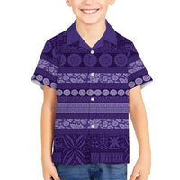 Fiji Marau na Kerisimasi Hawaiian Shirt Purple Tapa Masi Inspired Christmas LT9 - Polynesian Pride