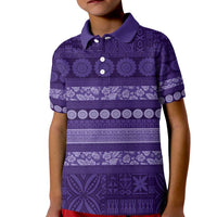 Fiji Marau na Kerisimasi Kid Polo Shirt Purple Tapa Masi Inspired Christmas LT9 Kid Purple - Polynesian Pride
