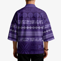 Fiji Marau na Kerisimasi Kimono Purple Tapa Masi Inspired Christmas - Polynesian Pride