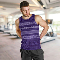 Fiji Marau na Kerisimasi Men Tank Top Purple Tapa Masi Inspired Christmas - Polynesian Pride