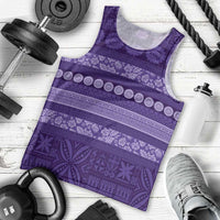 Fiji Marau na Kerisimasi Men Tank Top Purple Tapa Masi Inspired Christmas - Polynesian Pride