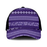 Fiji Marau na Kerisimasi Mesh Trucker Cap Purple Tapa Masi Inspired Christmas - Polynesian Pride