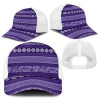 Fiji Marau na Kerisimasi Mesh Trucker Cap Purple Tapa Masi Inspired Christmas - Polynesian Pride