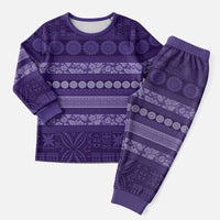 Fiji Marau na Kerisimasi Christmas Pajama Set Purple Tapa Masi Inspired Christmas - Polynesian Pride