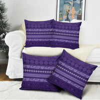 Fiji Marau na Kerisimasi Pillow Cover Purple Tapa Masi Inspired Christmas - Polynesian Pride