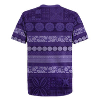 Fiji Marau na Kerisimasi Rugby Jersey Purple Tapa Masi Inspired Christmas LT9 - Polynesian Pride