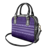 Fiji Marau na Kerisimasi Shoulder Handbag Purple Tapa Masi Inspired Christmas - Polynesian Pride