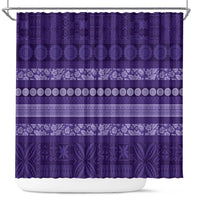 Fiji Marau na Kerisimasi Shower Curtain Purple Tapa Masi Inspired Christmas - Polynesian Pride