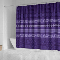 Fiji Marau na Kerisimasi Shower Curtain Purple Tapa Masi Inspired Christmas - Polynesian Pride