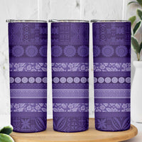 Fiji Marau na Kerisimasi Skinny Tumbler Purple Tapa Masi Inspired Christmas - Polynesian Pride