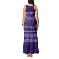 Fiji Marau na Kerisimasi Tank Maxi Dress Purple Tapa Masi Inspired Christmas - Polynesian Pride
