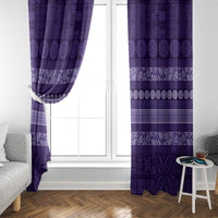 Fiji Marau na Kerisimasi Window Curtain Purple Tapa Masi Inspired Christmas - Polynesian Pride